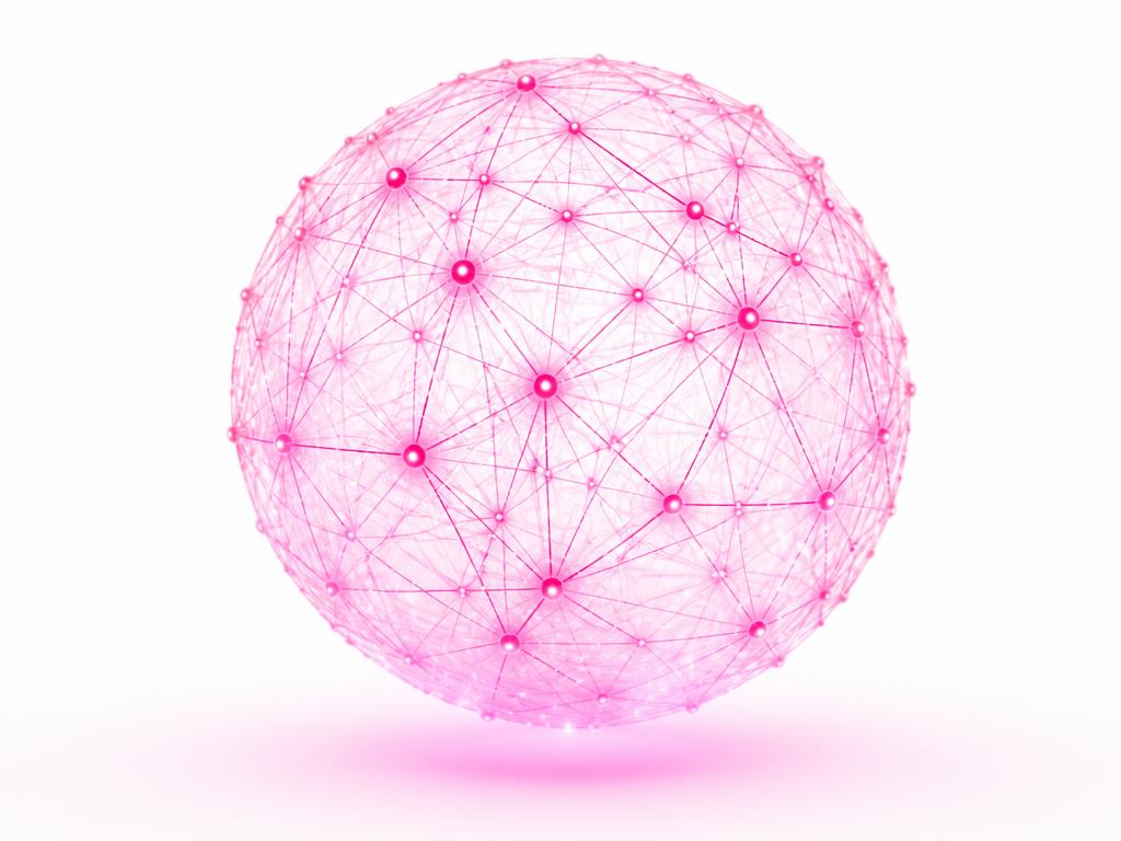 Pink neural network sphere representing the Pink KYC verification network